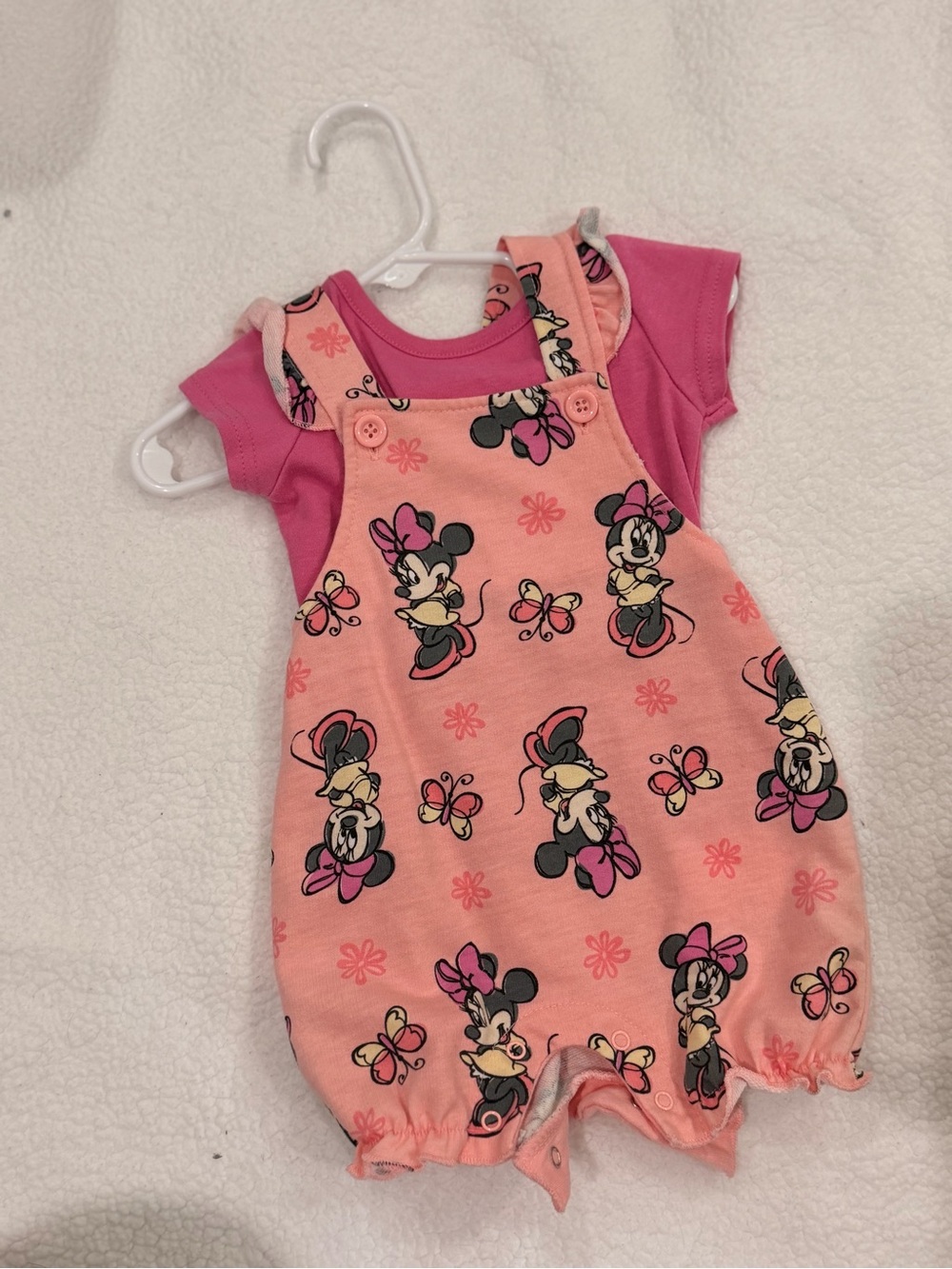 Disney Pink and Peach Minnie Mouse One-Piece Bodysuit